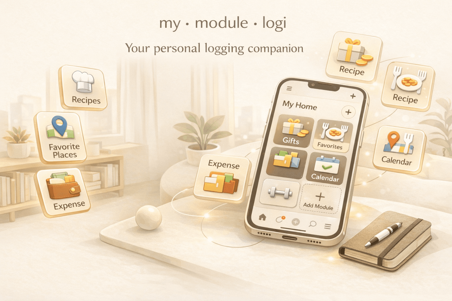 mymlogi 모듈형 생활 대시보드 예시